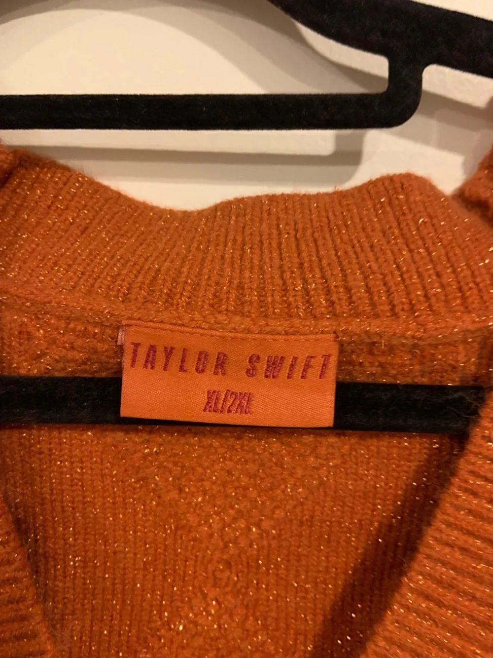 Taylor Swift The Life of a Showgirl Cardigan in Sparkly Orange - Picture 6 of 7